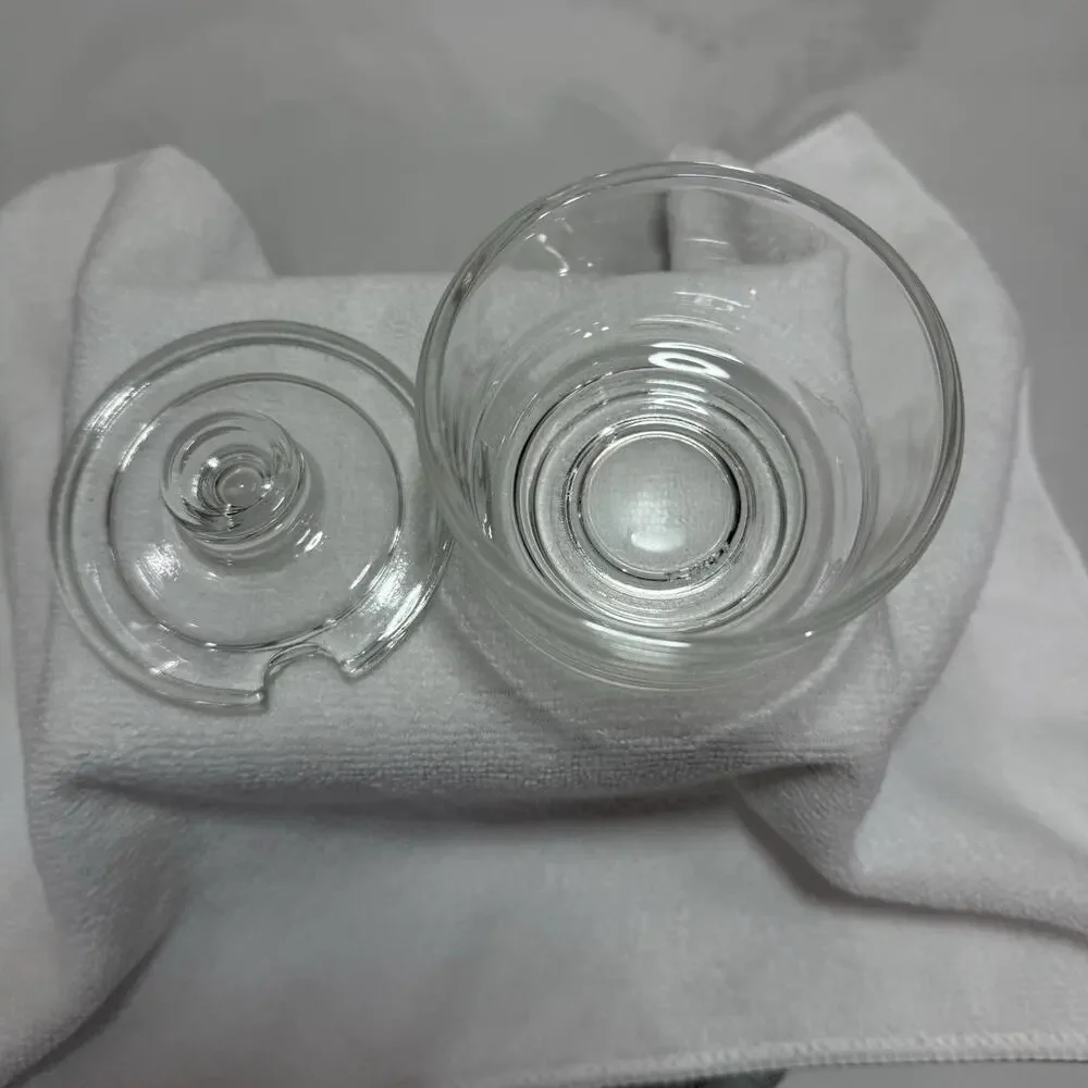 VINTAGE Joe Colombo ARNO Clear Glass Creamer And Covered Sugar ITALY MCM